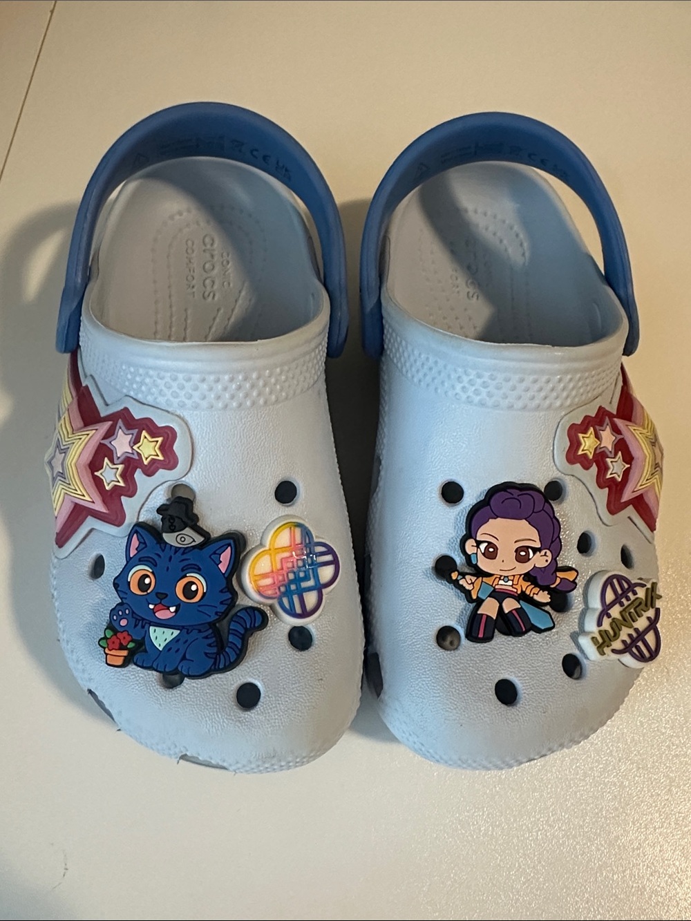 Kids blue Clogs K-pop Demon Hunter they light up